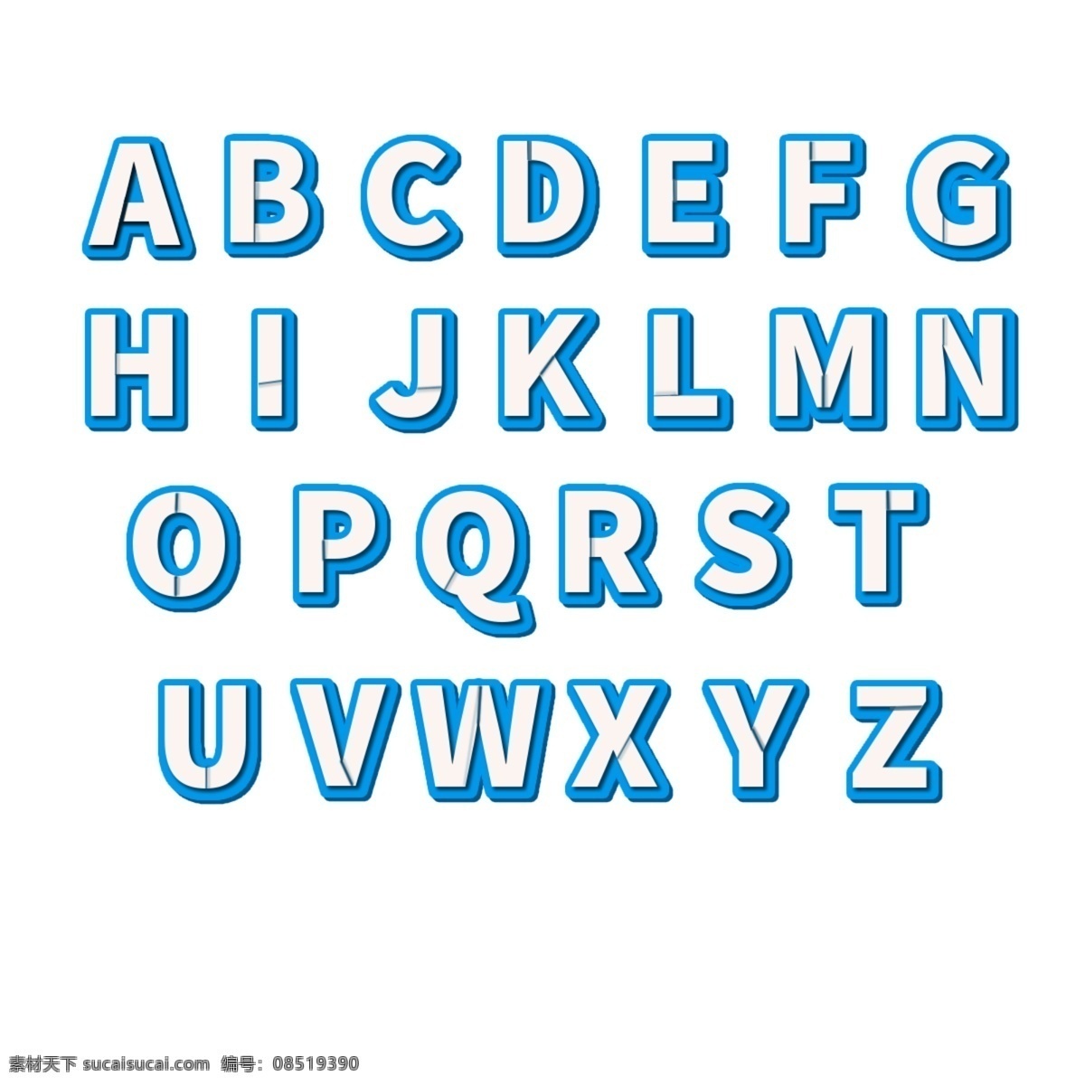 3d立体字母 3d字母 立体字母 创意字母 图层样式字母 白色字母 绚丽字母 炫酷字母 蓝色字母 描边字母 艺术字母 时尚字母 现代字母 大写字母 图层样式 数字字母 标志图标 其他图标