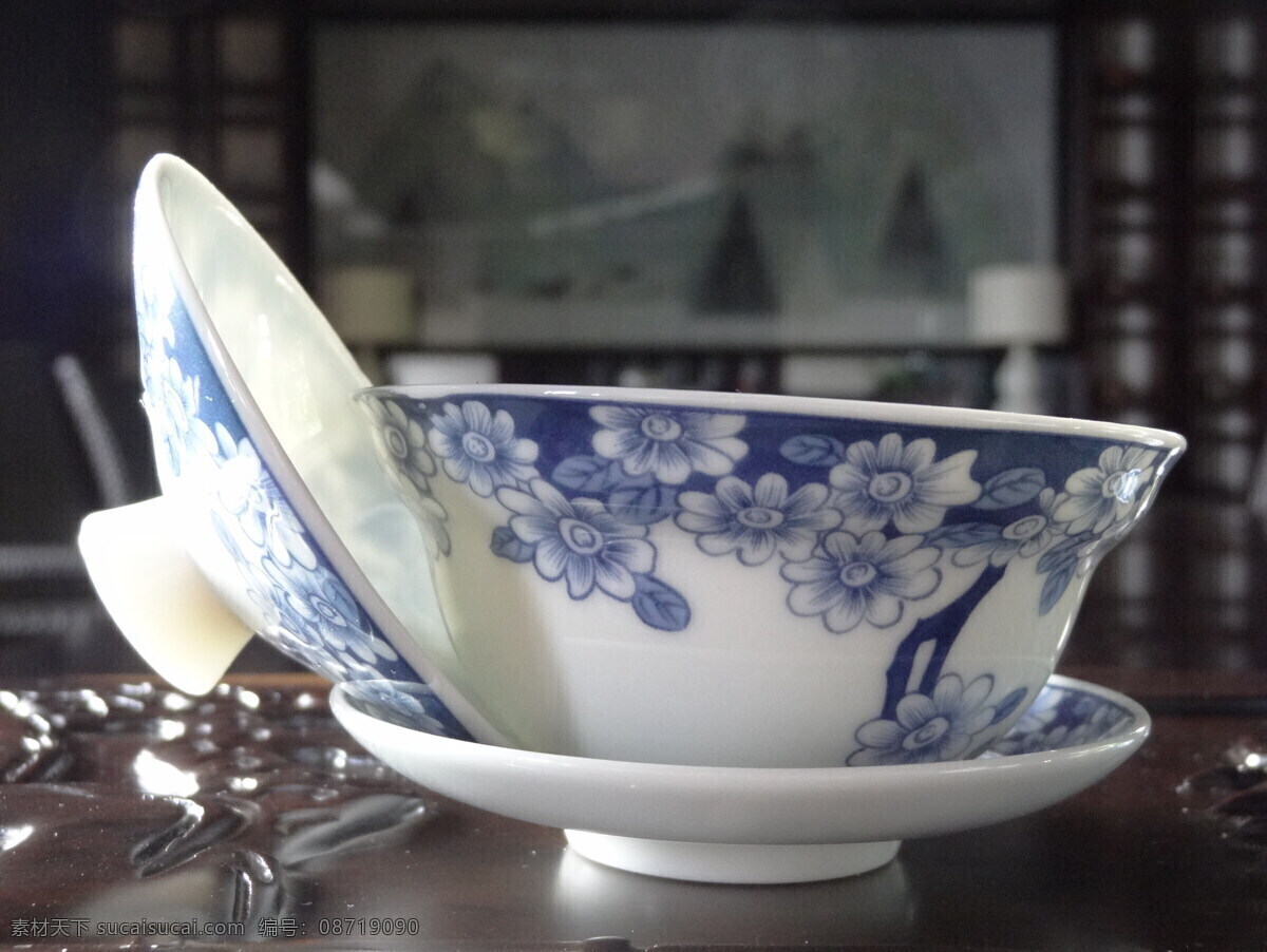茶杯免费下载 茶杯 盖碗茶 青花瓷 生活百科 生活素材 青花茶杯 psd源文件