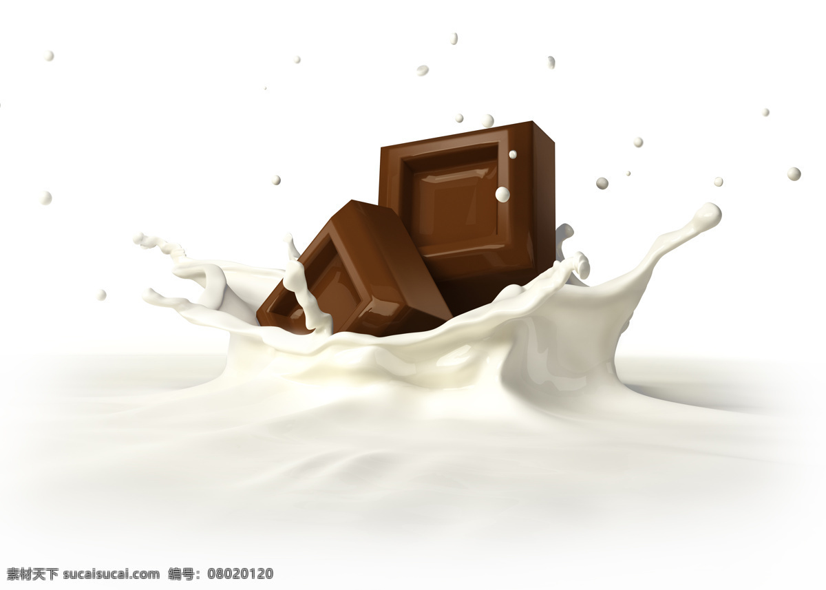 牛奶巧克力 牛奶 巧克力 水滴 水花 飞溅 奶花 美食 餐饮美食 生活百科