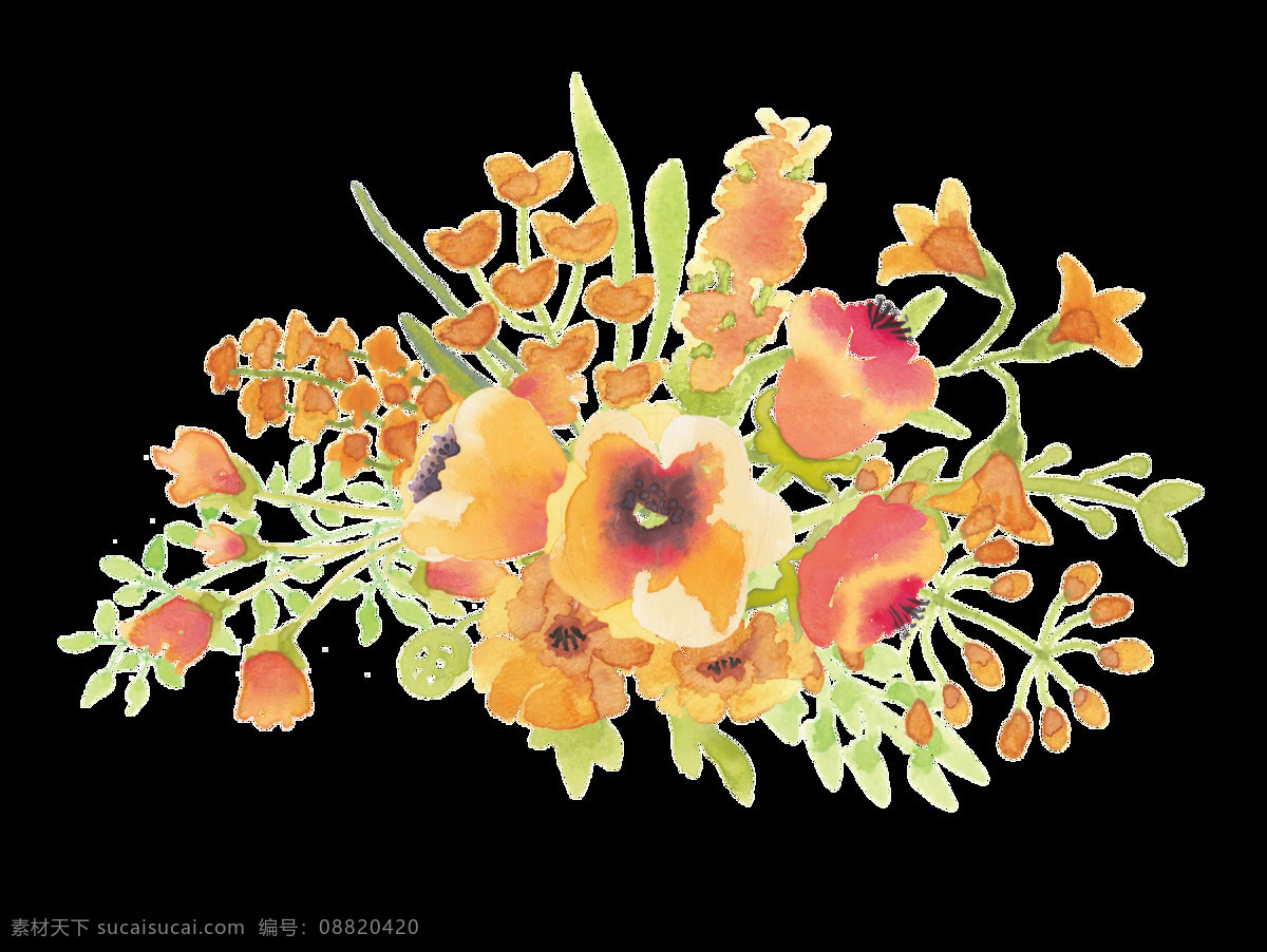 秋日 景色 花卉 卡通 透明 水彩 免扣 手绘 透明素材 装饰 设计素材 淘宝素材 海报设计装饰 装饰图案