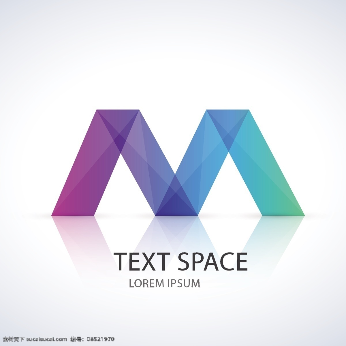 抽象派 彩色 标志 字母 m 抽象 logo模板 logo