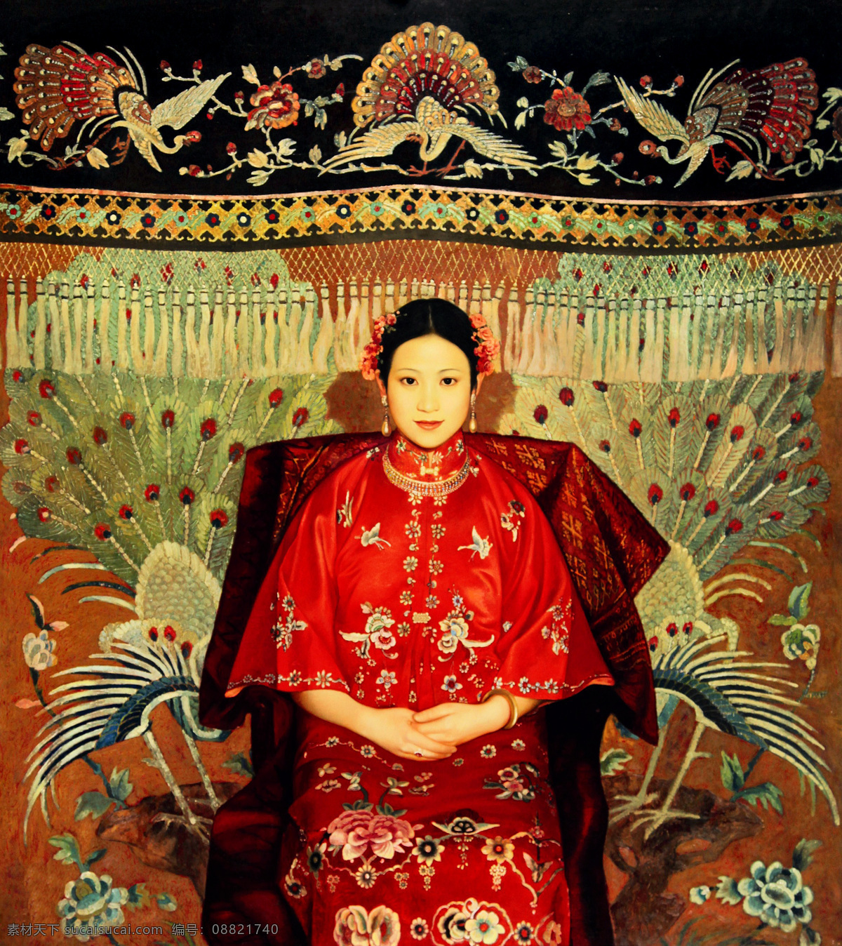 表情 动作 姑娘 绘画 绘画书法 美术 女人 女子 双凤呈祥 油画 人物画 淑女 姿势 飞鸟图案 油画艺术 油画作品22 文化艺术 家居装饰素材