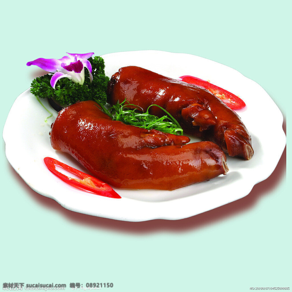 蜜汁猪手 秘制猪手 猪手 猪蹄 菜谱 菜单 菜 餐饮美食 传统美食 白色