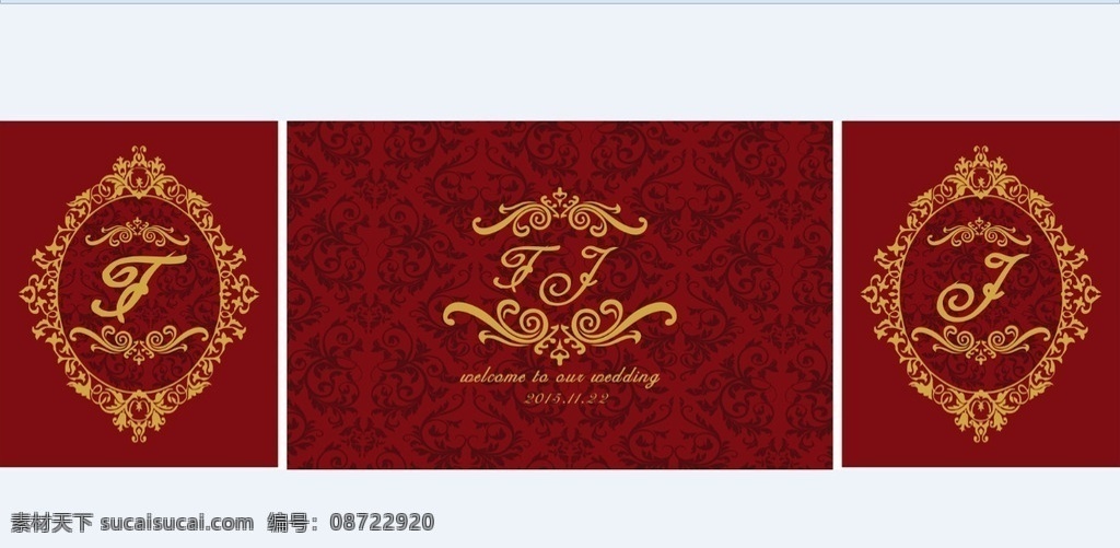 深 红色 婚礼 背景 矢量图 深红色 婚礼背景 舞台背景 艺术花纹 矢量文件