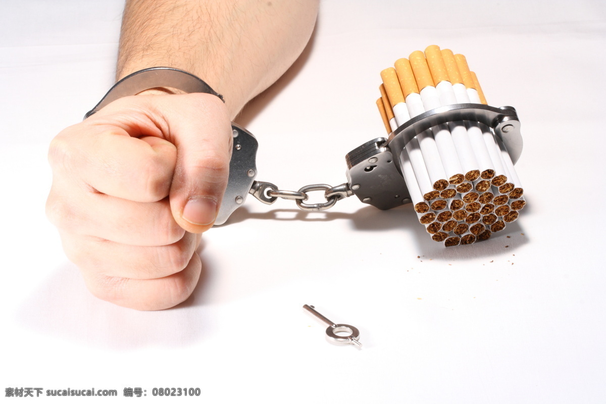 手铐 香烟 禁止吸烟 吸烟有害健康 禁烟公益广告 其他类别 生活百科
