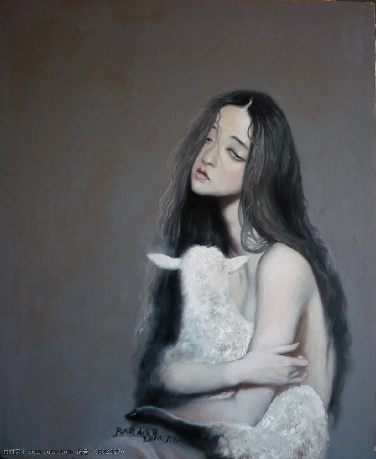 抱 宠物 女人 油画 名画 艺术 绘画 文化艺术 艺术品 世界名画 书画文字