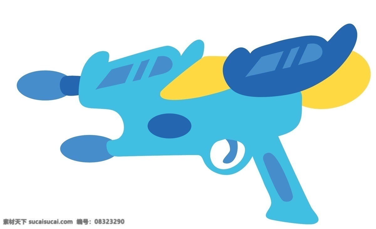 蓝色 玩具 水枪 插画 蓝色的水枪 玩具的水枪 卡通插画 水枪插画 玩具插画 儿童玩具 少儿玩具