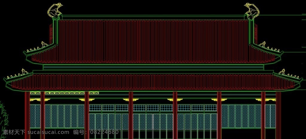 寺庙 天王殿 立面 图 宗教建筑 和尚 尼姑庵 罗汉 大雄宝殿 弥勒 观音 佛教 宗教 建筑 cad 建筑设计 环境设计 源文件 dwg