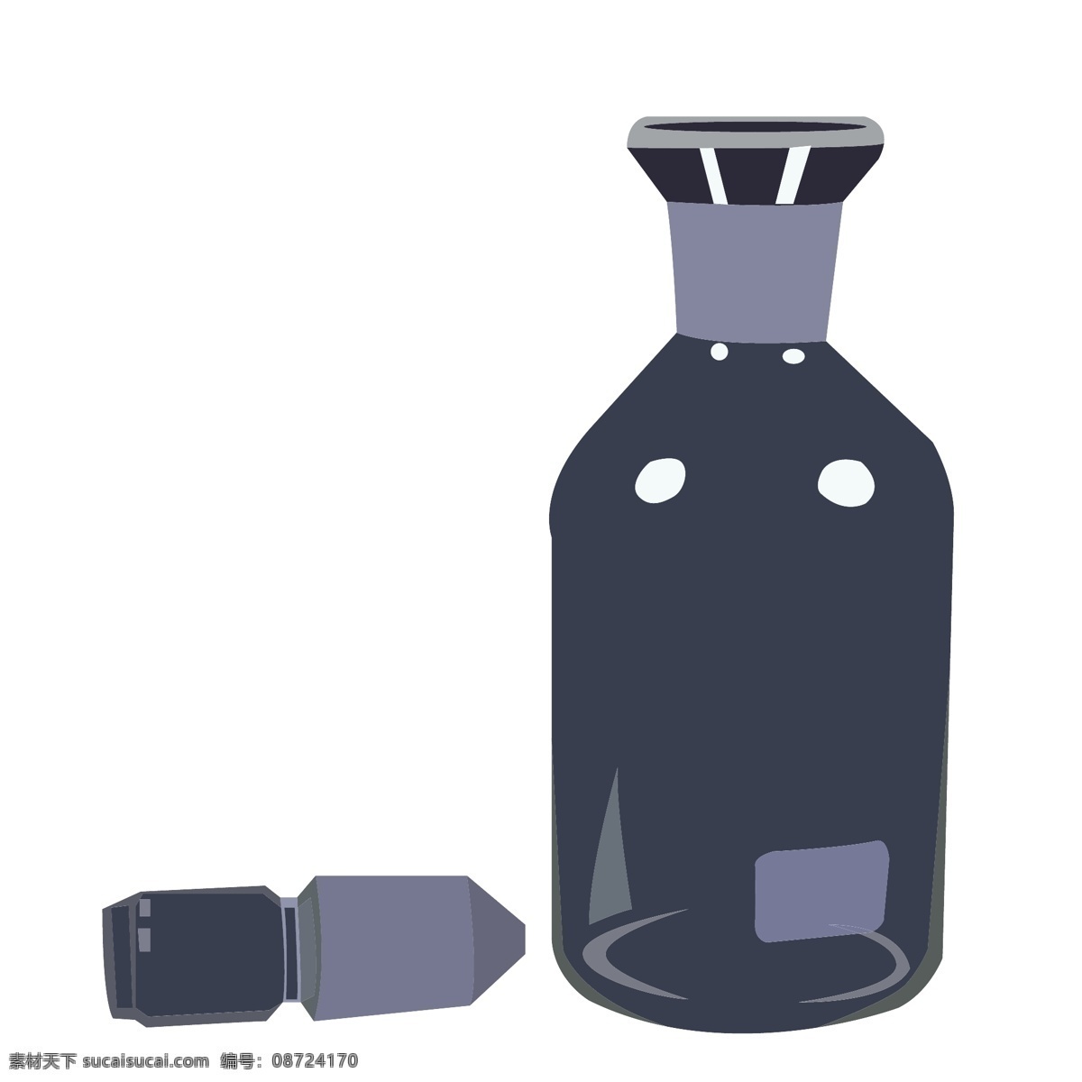 黑色 窄 口 瓶 工具 插图 窄口瓶 实验