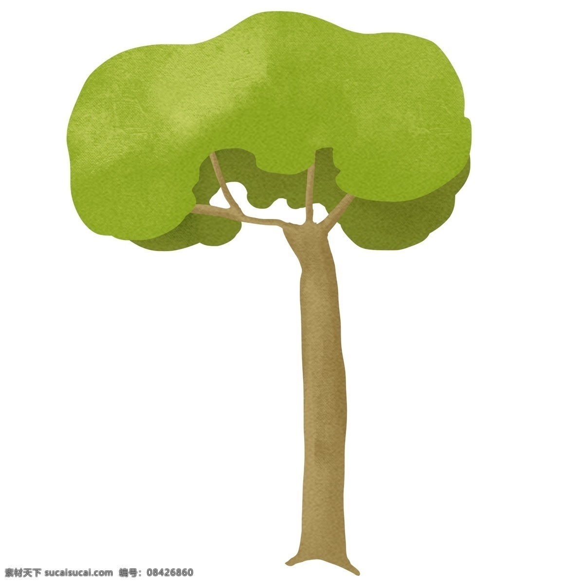 卡通 绿色 大树 插画 绿色叶子 树木 植物 卡通大树 绿色大树 绿色树木 树干树叶 浓密的树叶