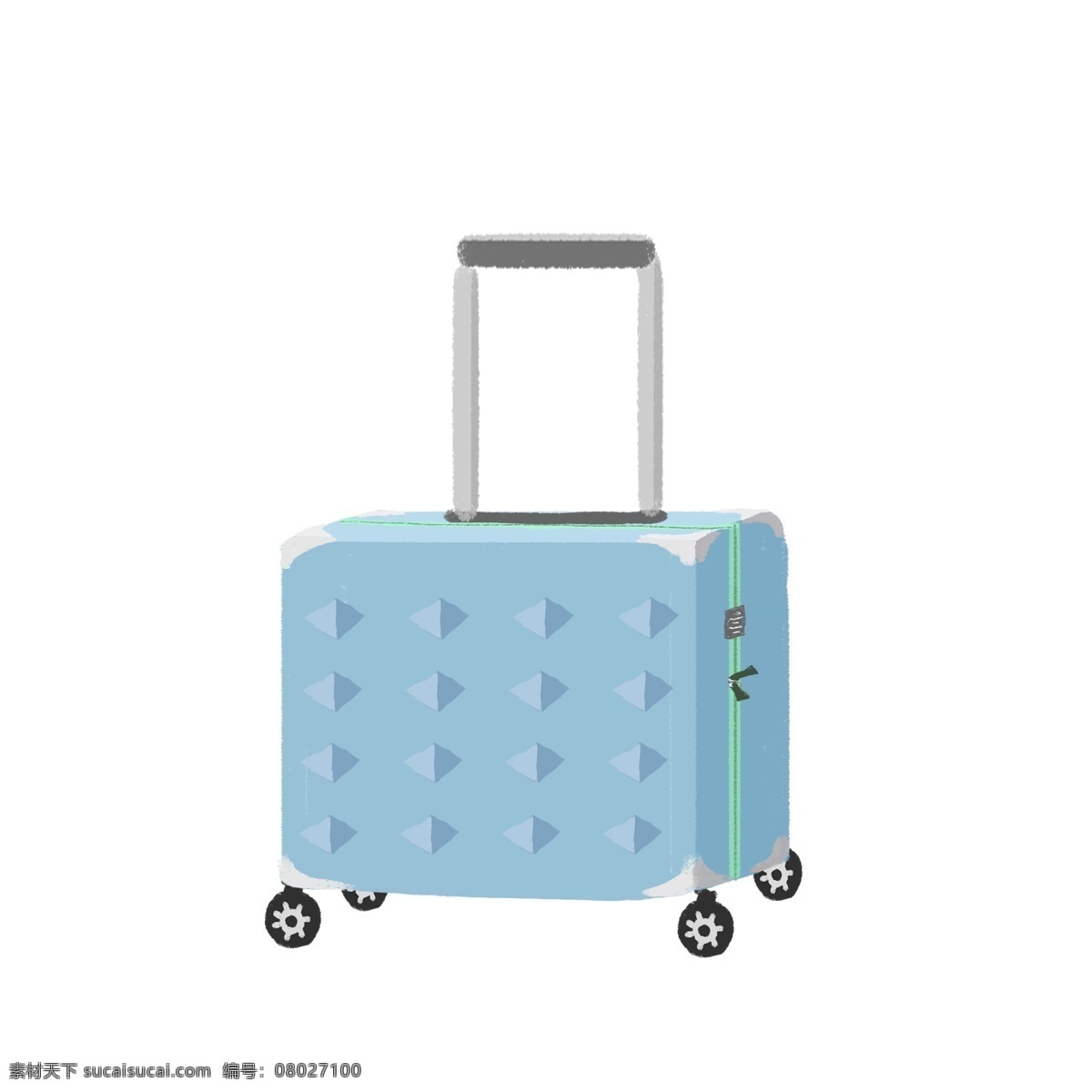 商用 手绘 简约 微 立体 行李箱 旅游出行 度假 元素 旅行