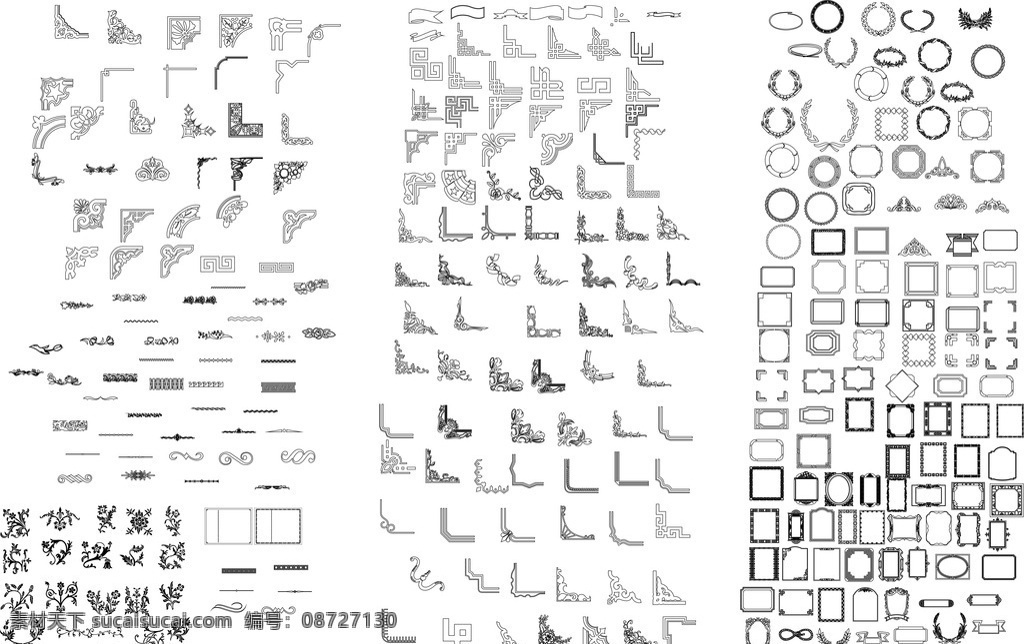 花边大全 花纹 花边 花狂 边框大全 角花 标志图标 公共标识标志