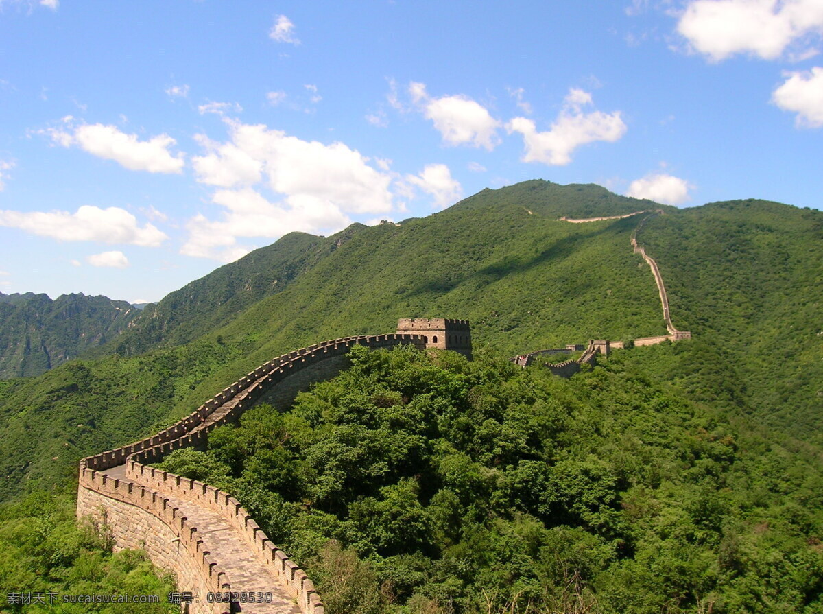 长城图片 长城 古长城 古老 城墙 建筑 建筑物 中国建筑 高山 山峰 绿树 树木 绿色长城 蓝天白云 中国 万里长城 旅游风光 建筑摄影 自然景观 自然风景