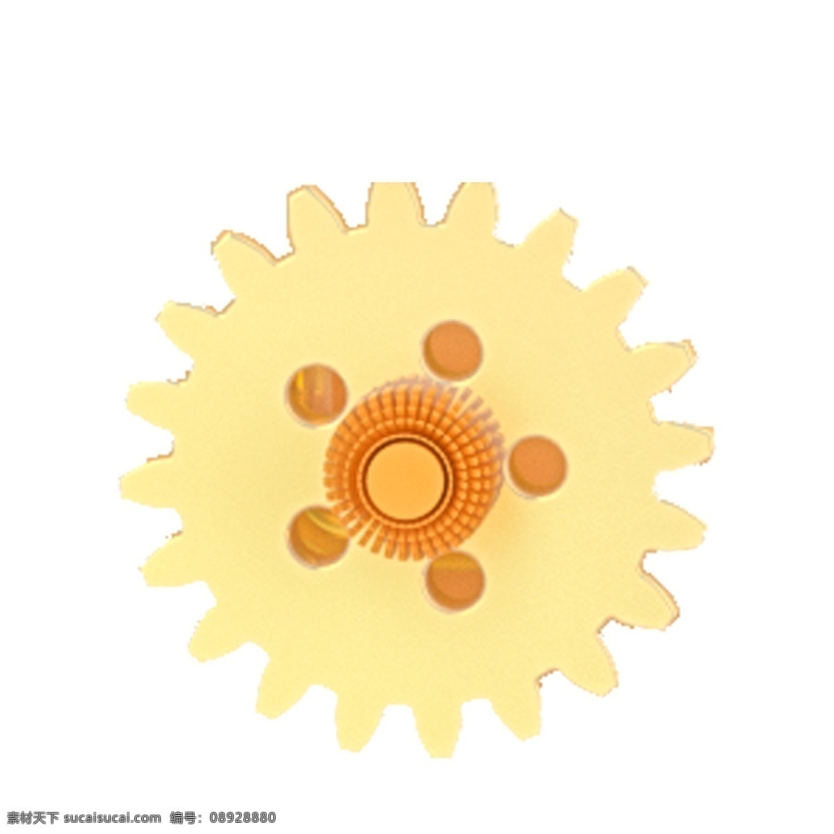 卡通 黄色 齿轮 免 抠 图 工具 卡通工具 3d立体造型 时尚插画 机器零配件 免抠图