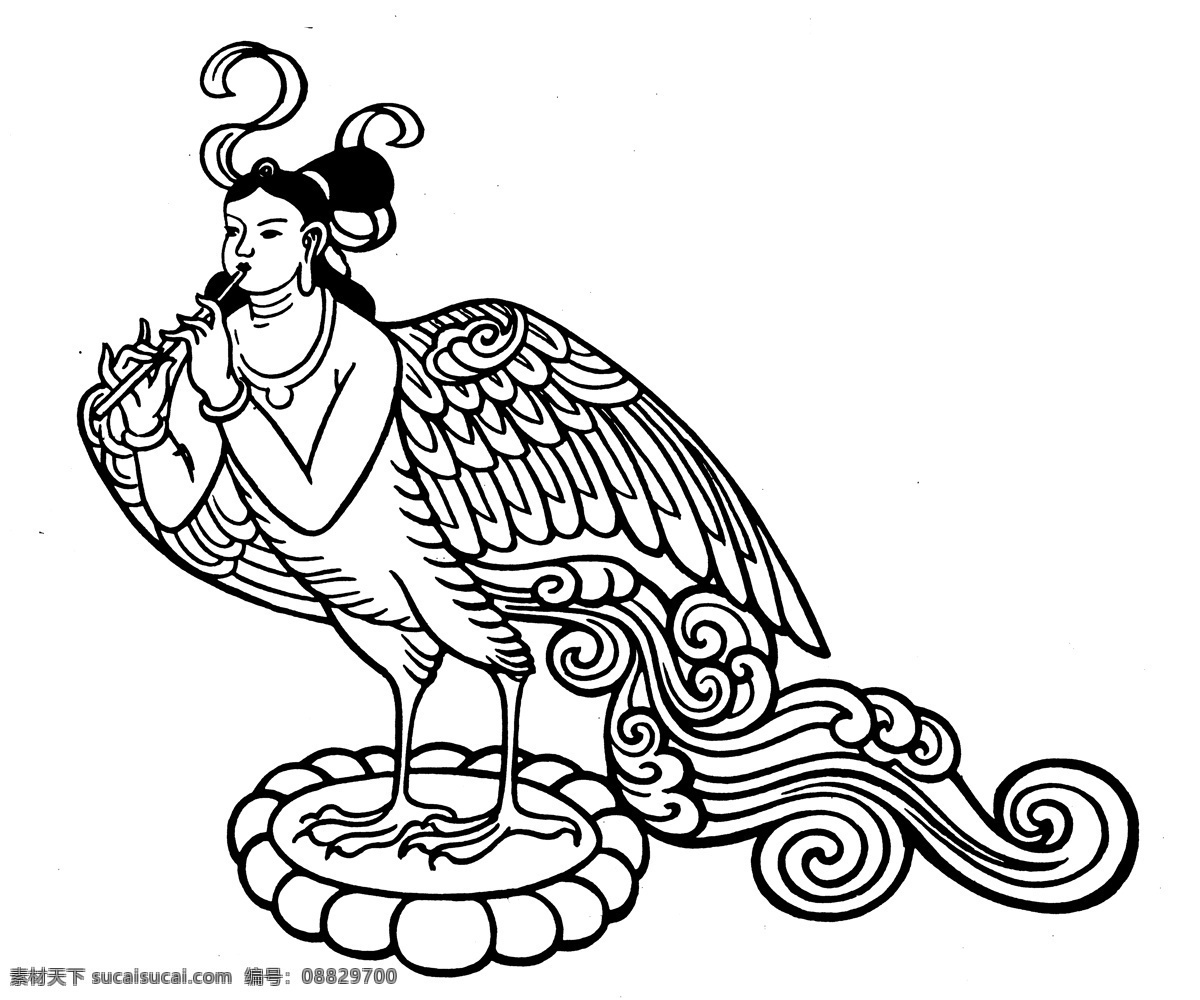 龙凤图案 隋唐五代图案 中国 传统 图案 设计素材 龙凤图纹 装饰图案 书画美术 白色