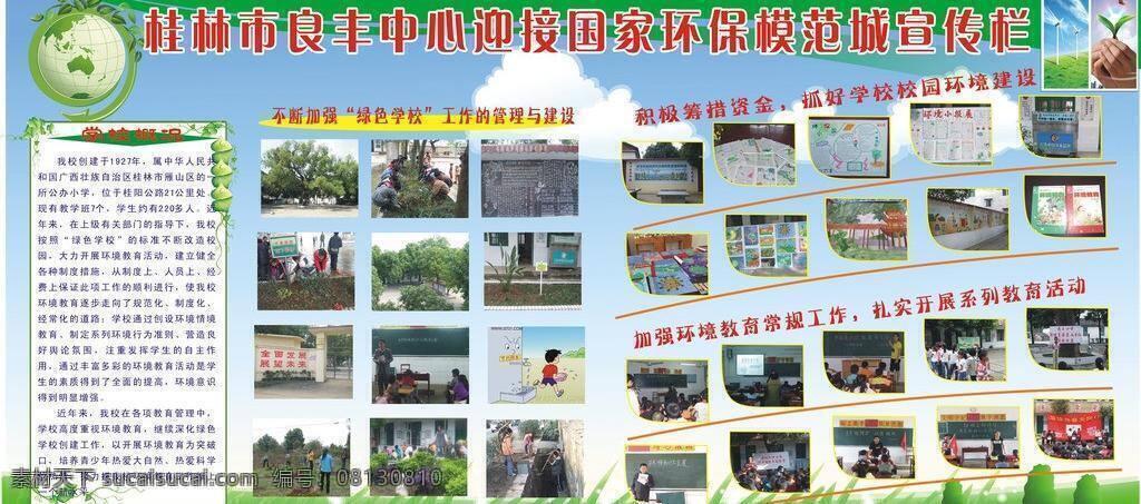 环保 模范 城市 展板 地球 绿色背景 树 展板模板 手捧小苗 矢量 其他展板设计
