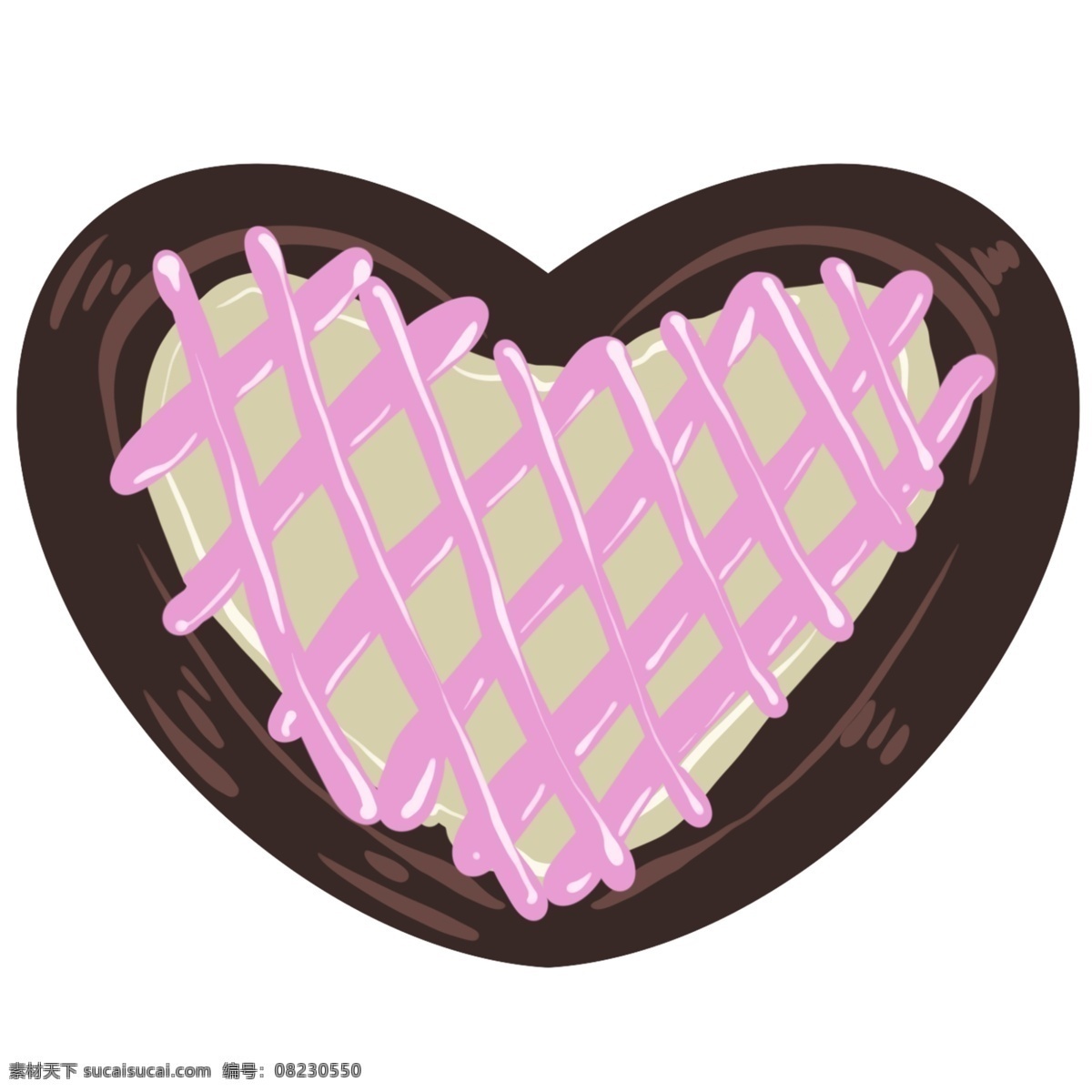 粉色 心形 饼干 插画 心形的饼干 卡通插画 心形插画 心形产品 心形物品 心形小物 巧克力饼干