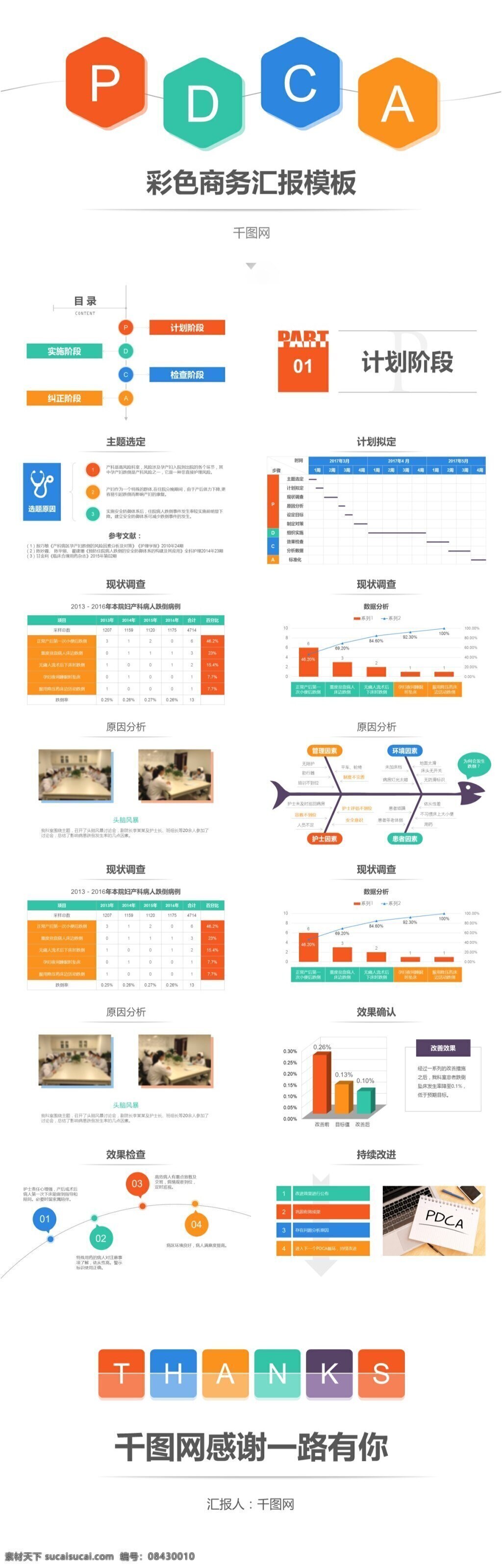 彩色 商务 汇报 模板 通用 工作 工作总结 年度 月度 商业 计划 公司 数据 项目 扁平化