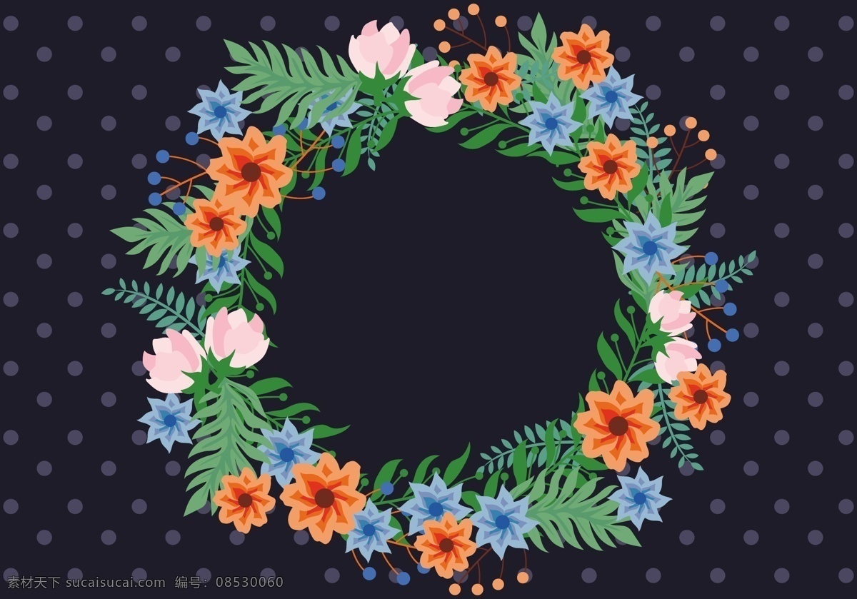 矢量 手绘 花卉 花环 花朵 婚礼 婚庆 矢量素材 手绘插画 手绘花朵 手绘花环 手绘花卉 植物