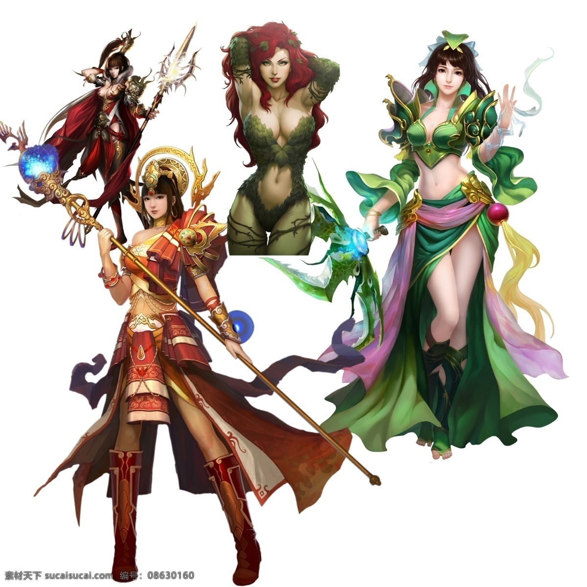 分层 动漫人物 美女 欧美人物 手绘美女 游戏 游戏人物 游戏人物素材 模板下载 游戏原画 网游人物 绿衣女 女法师 源文件 psd源文件