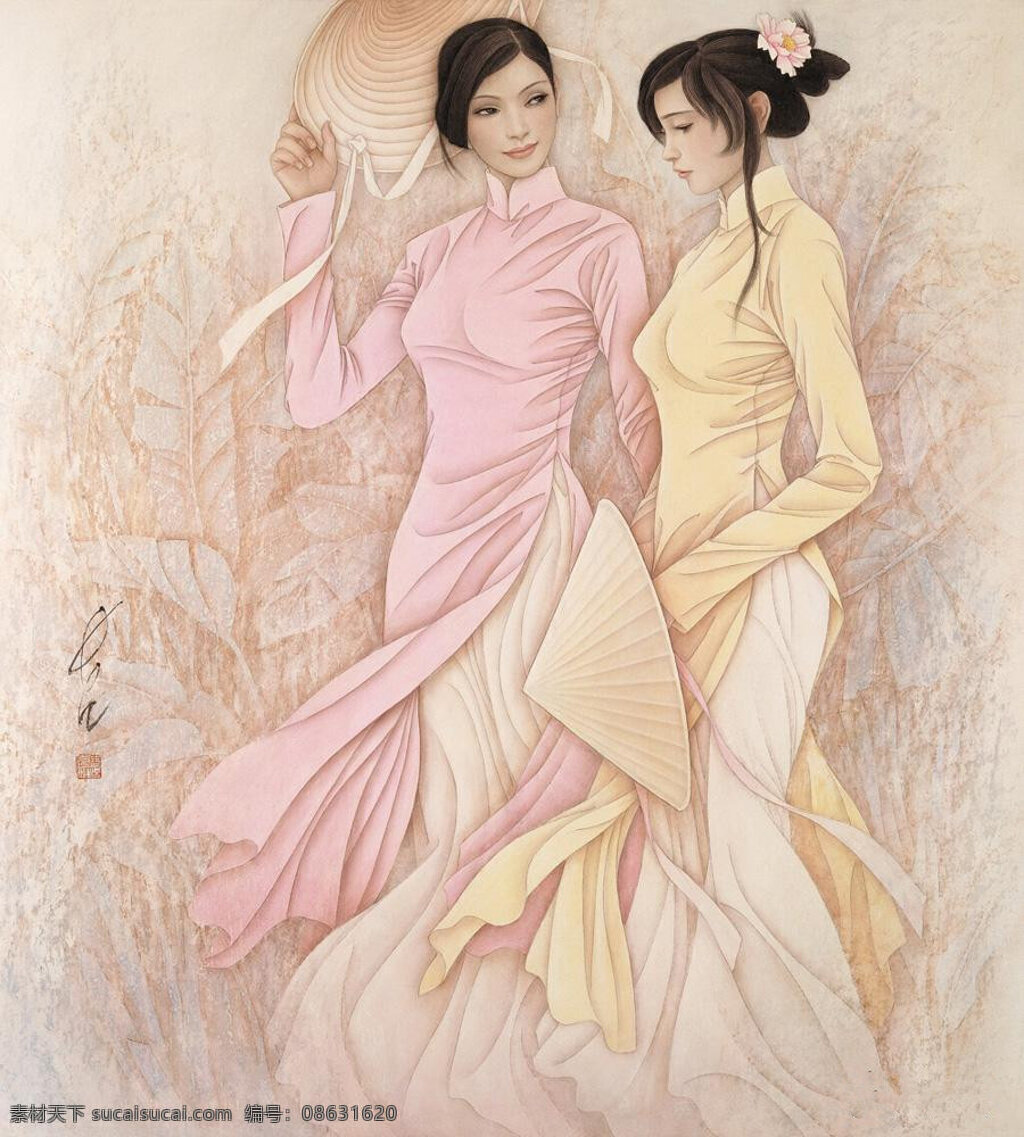 冯 长江 当代艺术 工笔 画家 仕女 艺术家 冯长江 异域仕女画 文化艺术