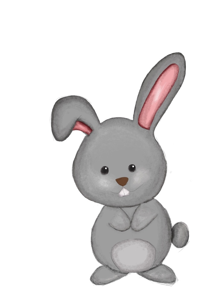 原创 手绘 小 兔子 动物 卡通 分层