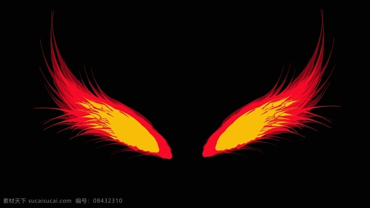 地狱火翅膀 火翅膀 火红翅膀 翅膀素材 美丽的翅膀 鸟翅膀 动物 生物世界 鸟类