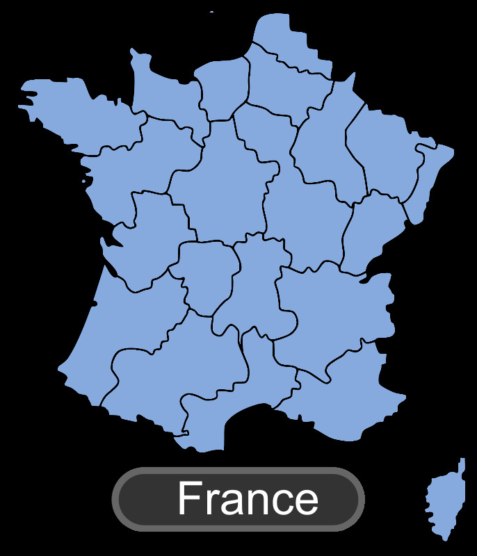 法国 地图 剪影 卡通 轮廓 法国人 概述 插画集