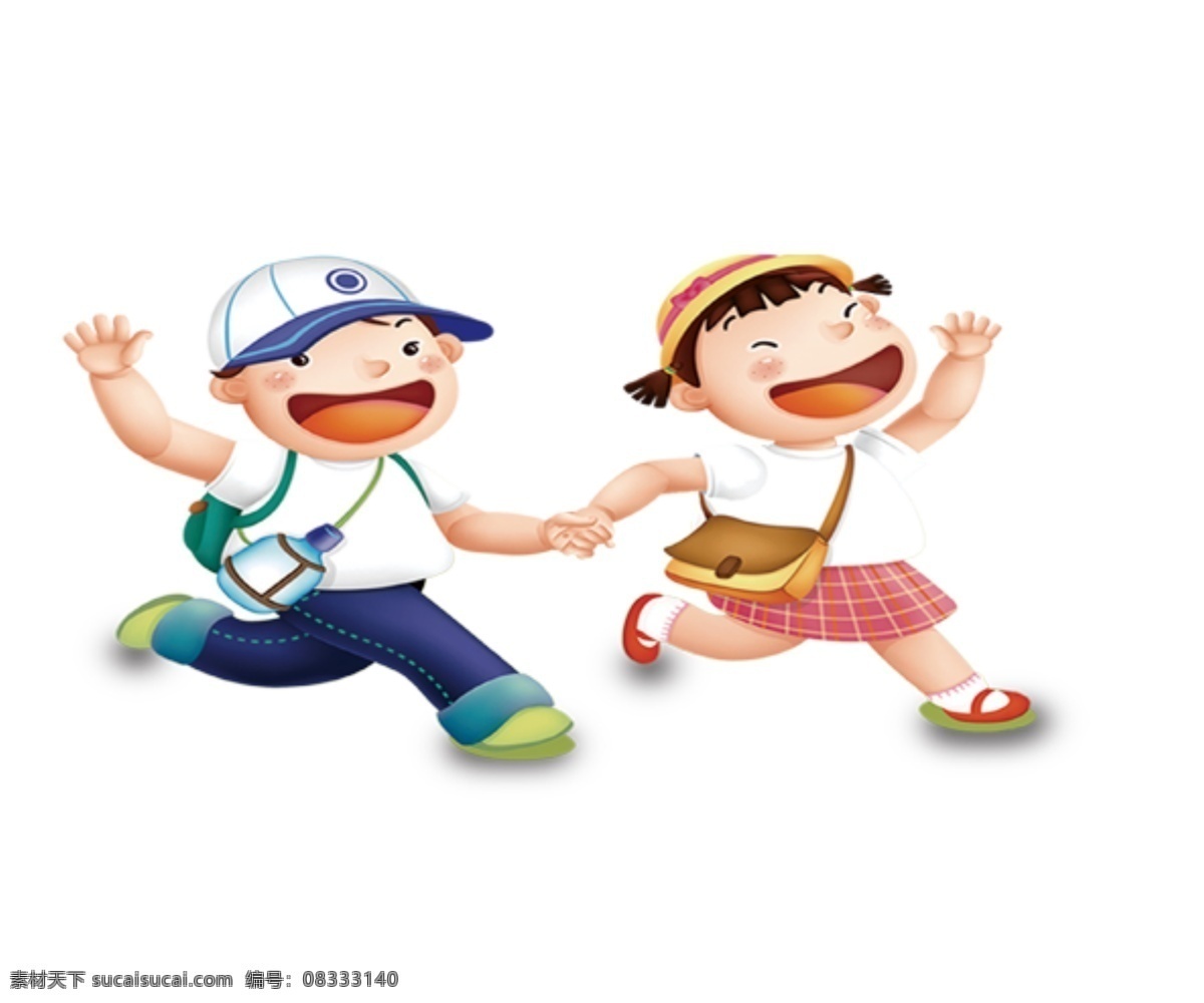 孩子 牵手 帽子 上学 友翊 文化艺术 传统文化
