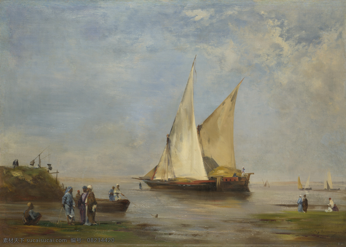 壁画 帆船 帆船设计素材 绘画书法 精品 美术 名画 欧洲油画 尼罗河两岸 帆船模板下载 风光油画 油画 珍藏 装饰画 精美油画 名作 艺术品 欧式绘画 文化艺术 家居装饰素材
