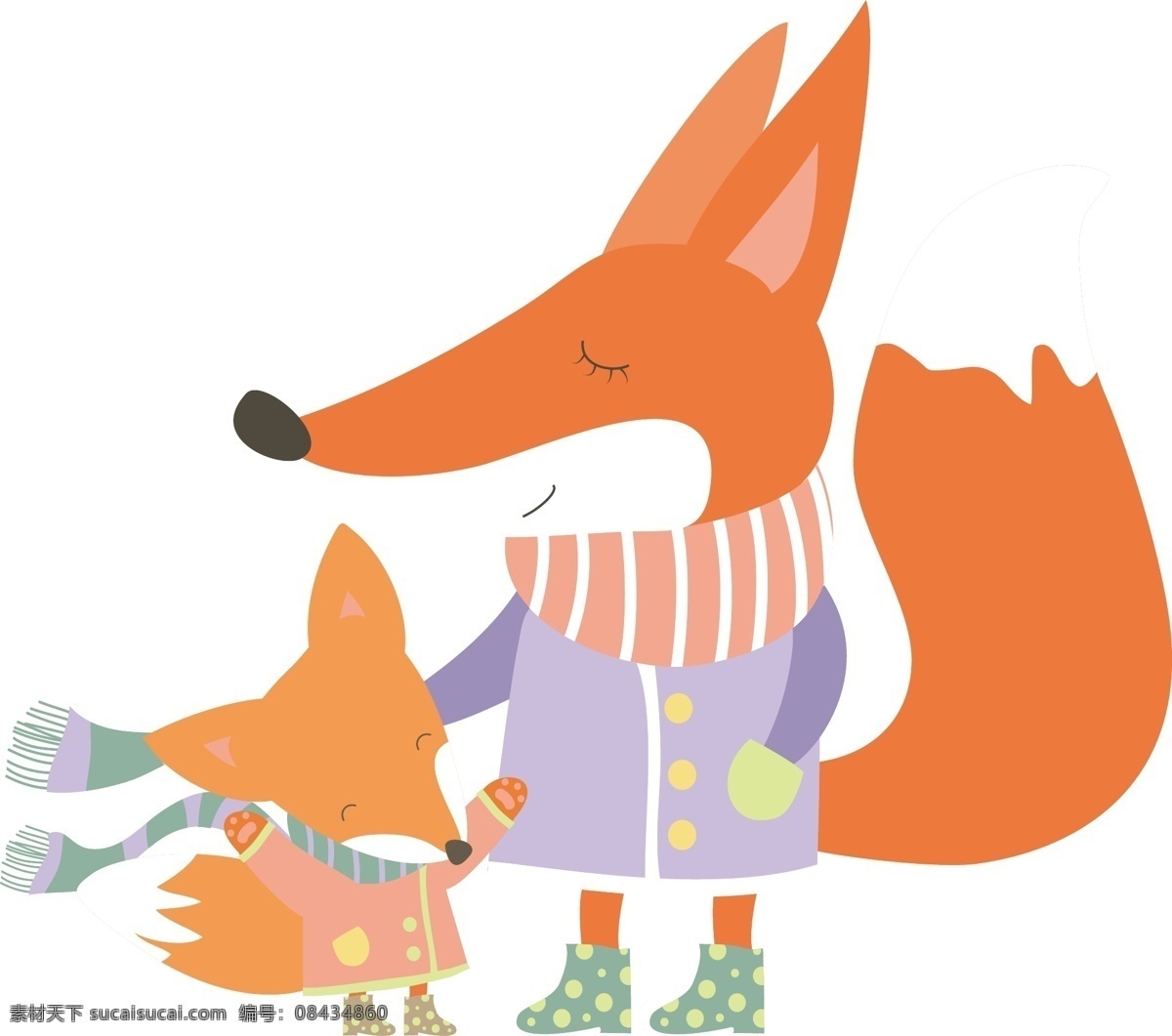 卡通狐狸插画 狐狸 动物 拟人 创意插画 小狐狸