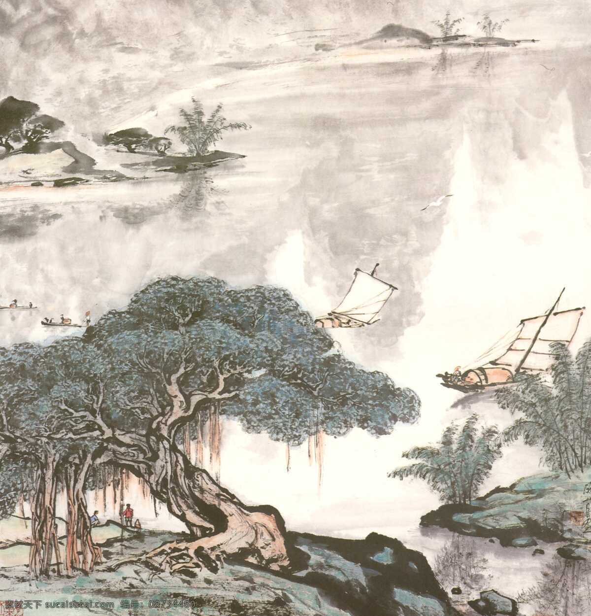 中国 现代名家 名画 中国画 漓江 雨 国粹 绘画 国画 山水画 水墨山水 写意 关山月 岭南画派 南方 南国 广西 桂林 阳朔 雨中 淋漓 小景 帆影 渔民 村落 榕树 倒影 水墨 湿润 秀丽 山明水秀 怡然 恬淡 生气 气象 山河 意境 文化艺术 绘画书法 中国古典艺术 设计图库