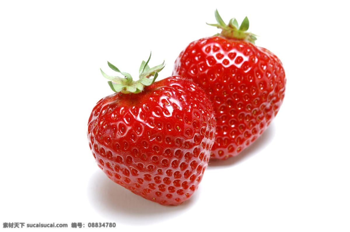 水果免费下载 草莓 单色背景 高清 红色 水果 诱人 两个 风景 生活 旅游餐饮
