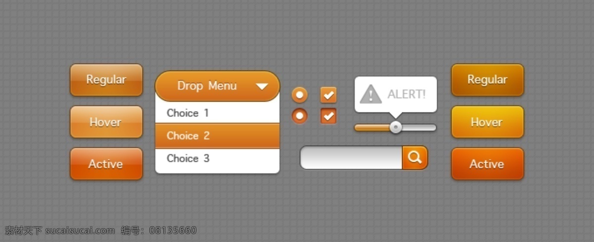 橙色 按钮 ui 元素 包 橙色按钮 网页按钮 ui设计 网页ui 标志图标 网页小图标