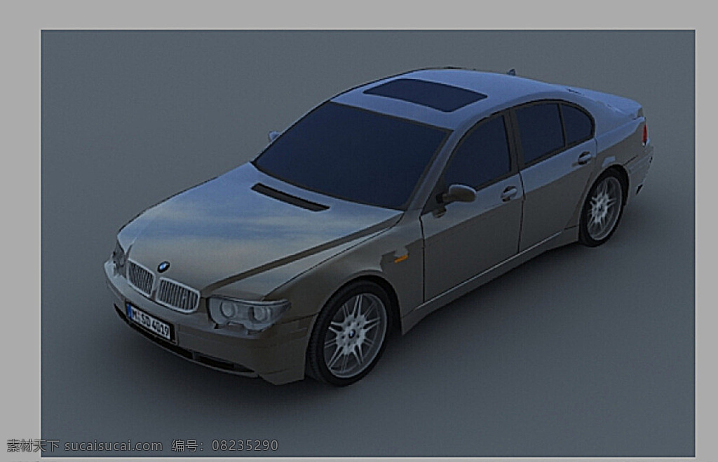 宝马 车 3d 模型 宝马车 max 3d模型共享 3d设计 灰色