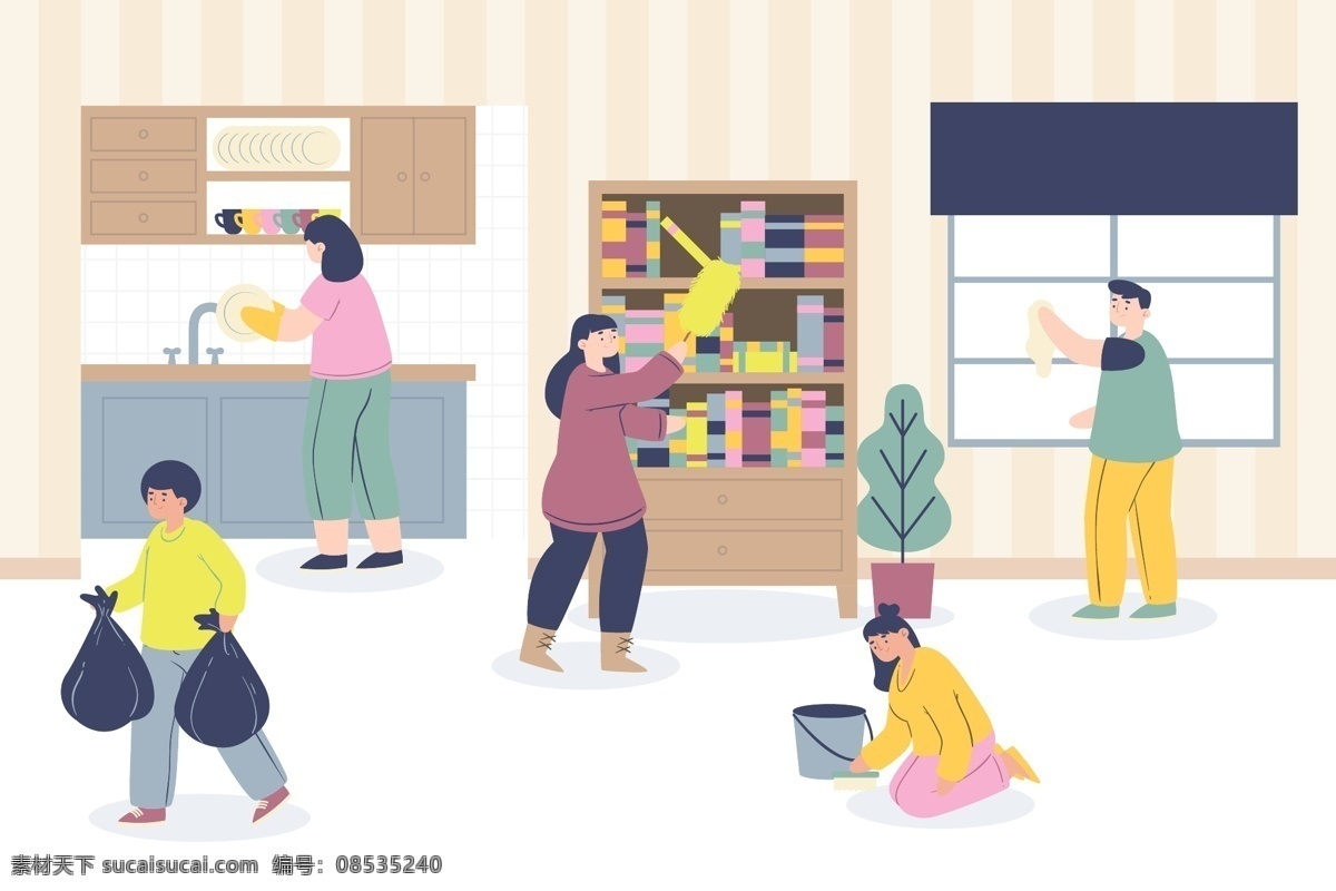 打扫卫生图片 打扫卫生 家政服务 清洁卫生 做家务 干家务 整理整洁 清洁 保洁 卫生打扫 生活环境 卫生环境 家庭生活事务 清理灰尘 干净整洁 卡通设计