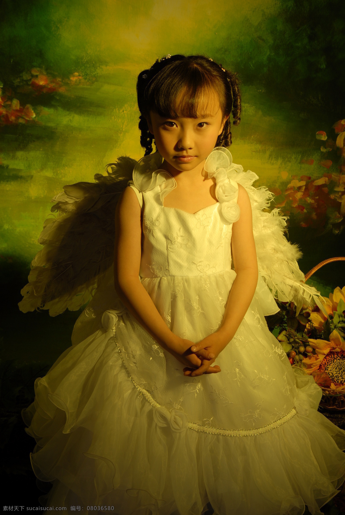 天使 翅膀 儿童幼儿 婚纱 人物图库 小女孩 和谐的色彩 psd源文件