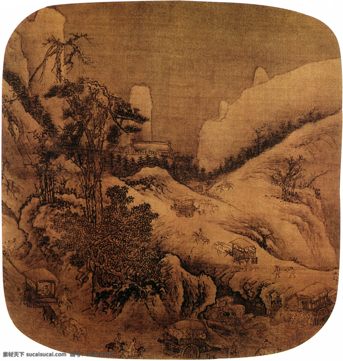 古画 深山 行宫 高清国画 异性图 国画素材下载 异性 图 国画 异性图国画 装饰素材 室内装饰用图