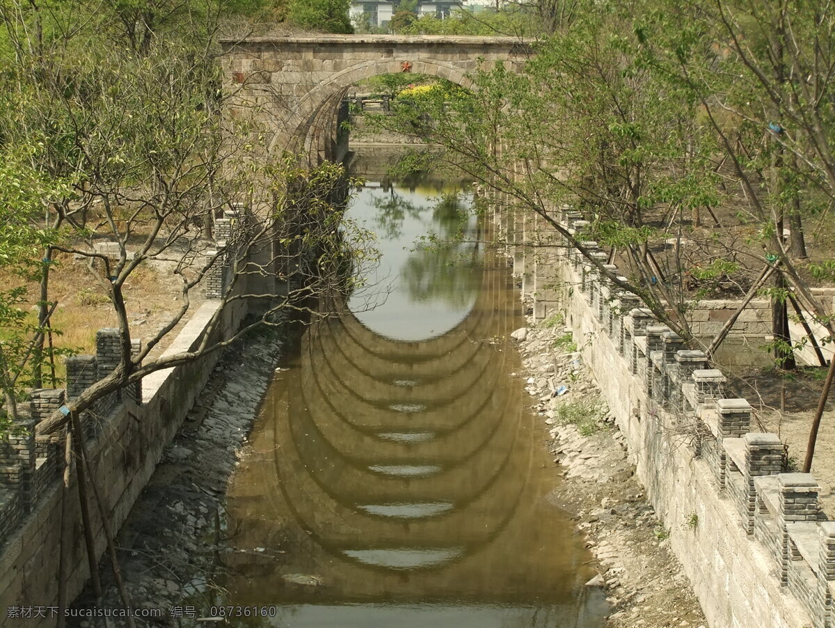 倒影 在建 中 广 富林 石拱门 河道 树影 遗址 风景 国内旅游 旅游摄影