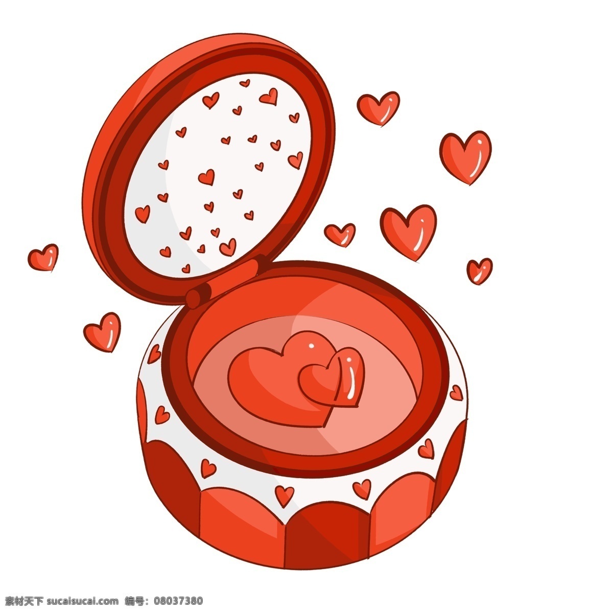 情人节 八音盒 插画 情人节八音盒 红色的八音盒 漂亮的八音盒 喜庆八音盒 爱心八音盒 八音盒装饰