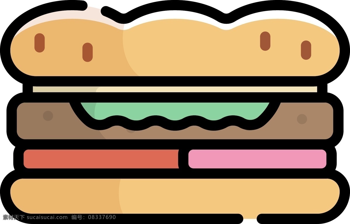 mbe 风格 汉堡 图标 mbe风格 装饰图标 卡通矢量图 免扣png 可爱的 ppt装饰 食物 食品 汉堡包