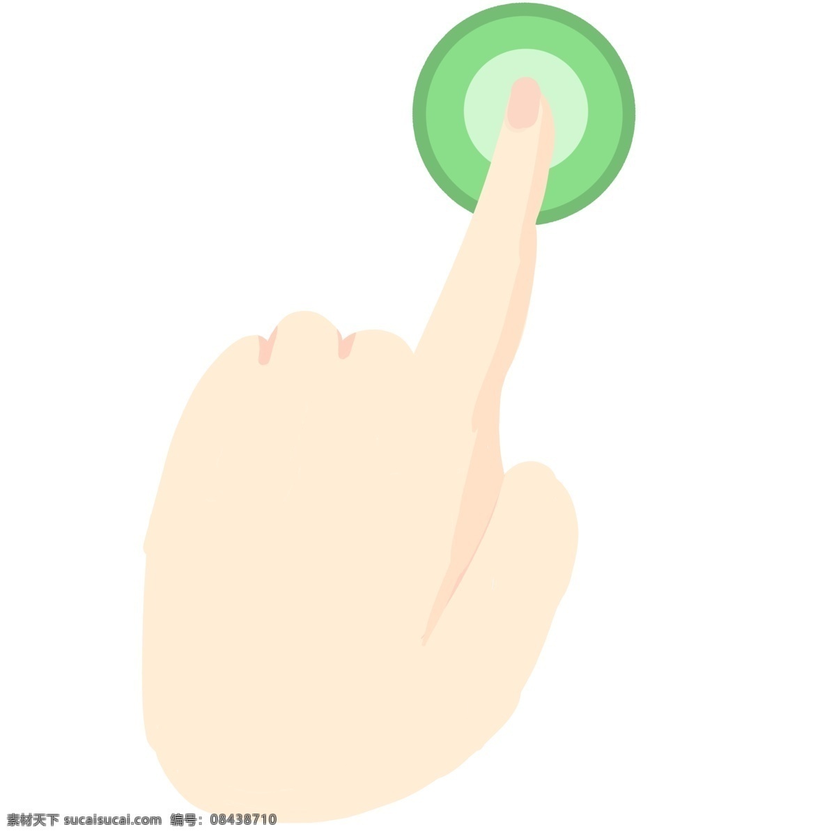 食指 按钮 手势 插画 绿色按钮 电按钮手势 按按钮手势 手指插画 按钮手势插图 左手