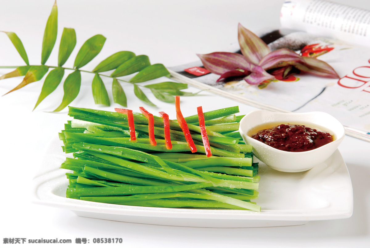 韭菜沾酱 美食 传统美食 餐饮美食 高清菜谱用图