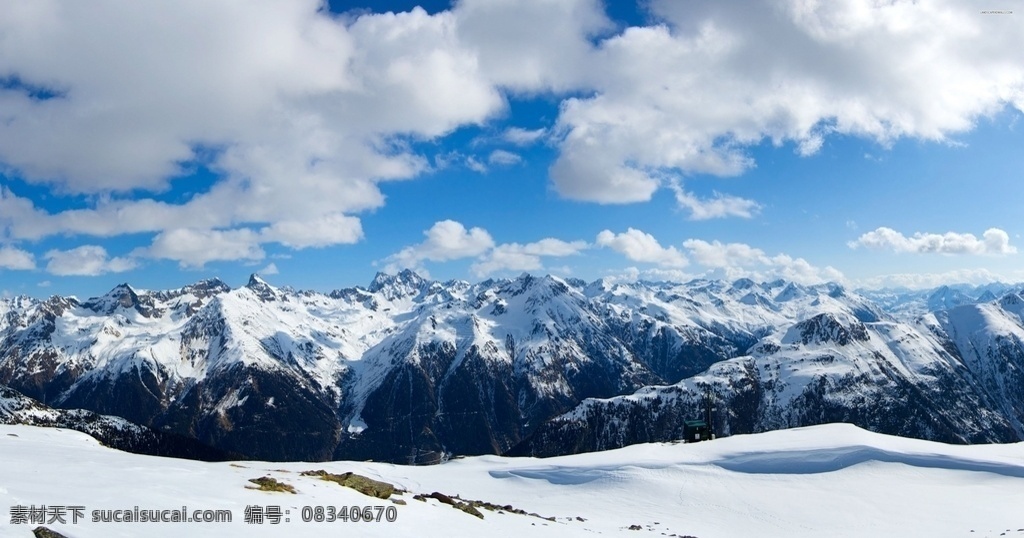 雪山 群山 天空 云彩 风景 自然景观 自然风景