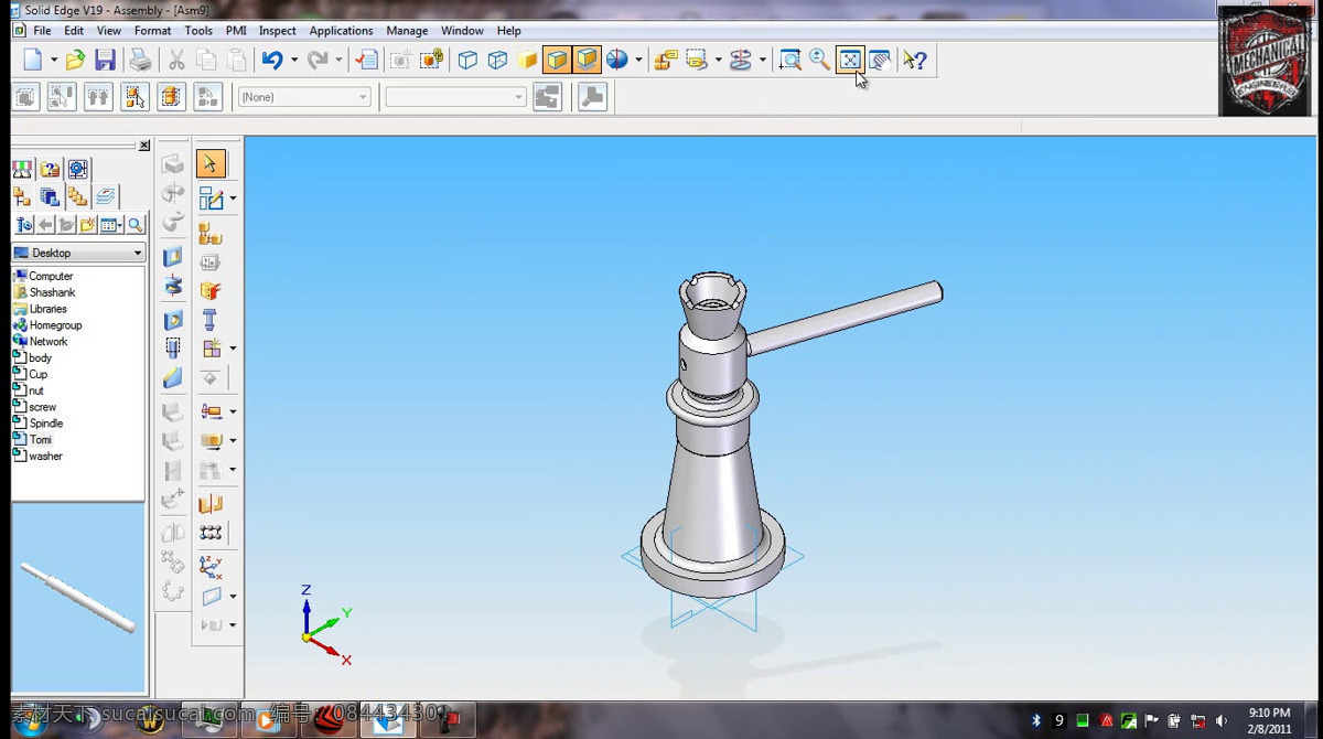 solidedge 螺旋 千斤顶 工程 模型 v18 camd 螺旋起重机 第三 sem 杰克 螺钉 3d模型素材 3d打印模型