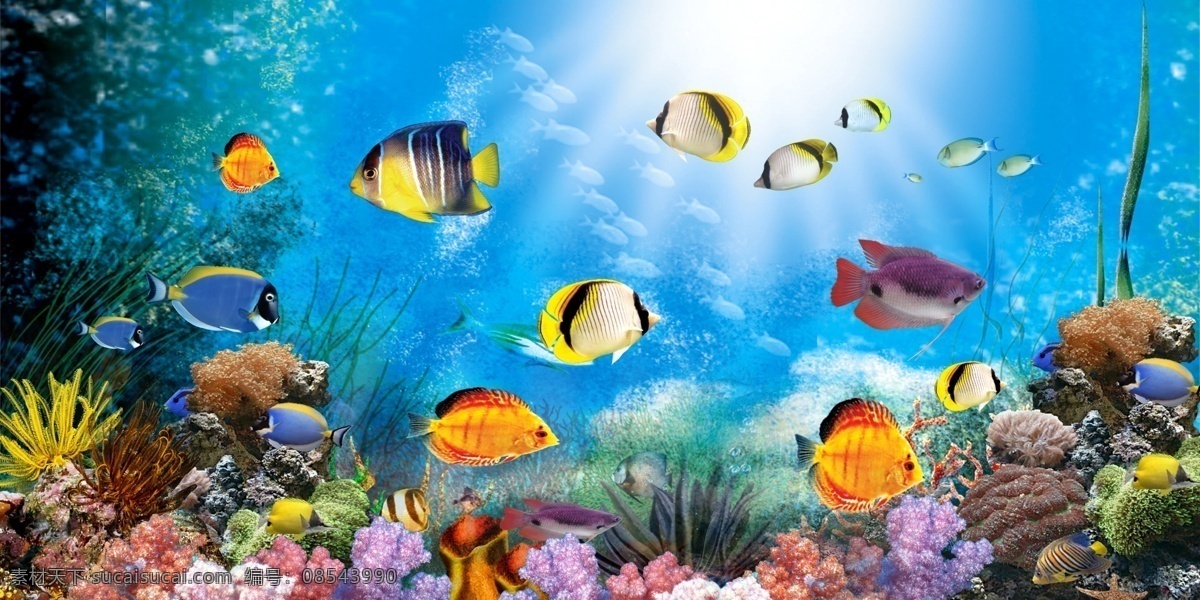 鱼 海底 海底世界 鱼群 好多鱼 无边画 框 框画 海 水 水世界 背景墙 背景 背景图片