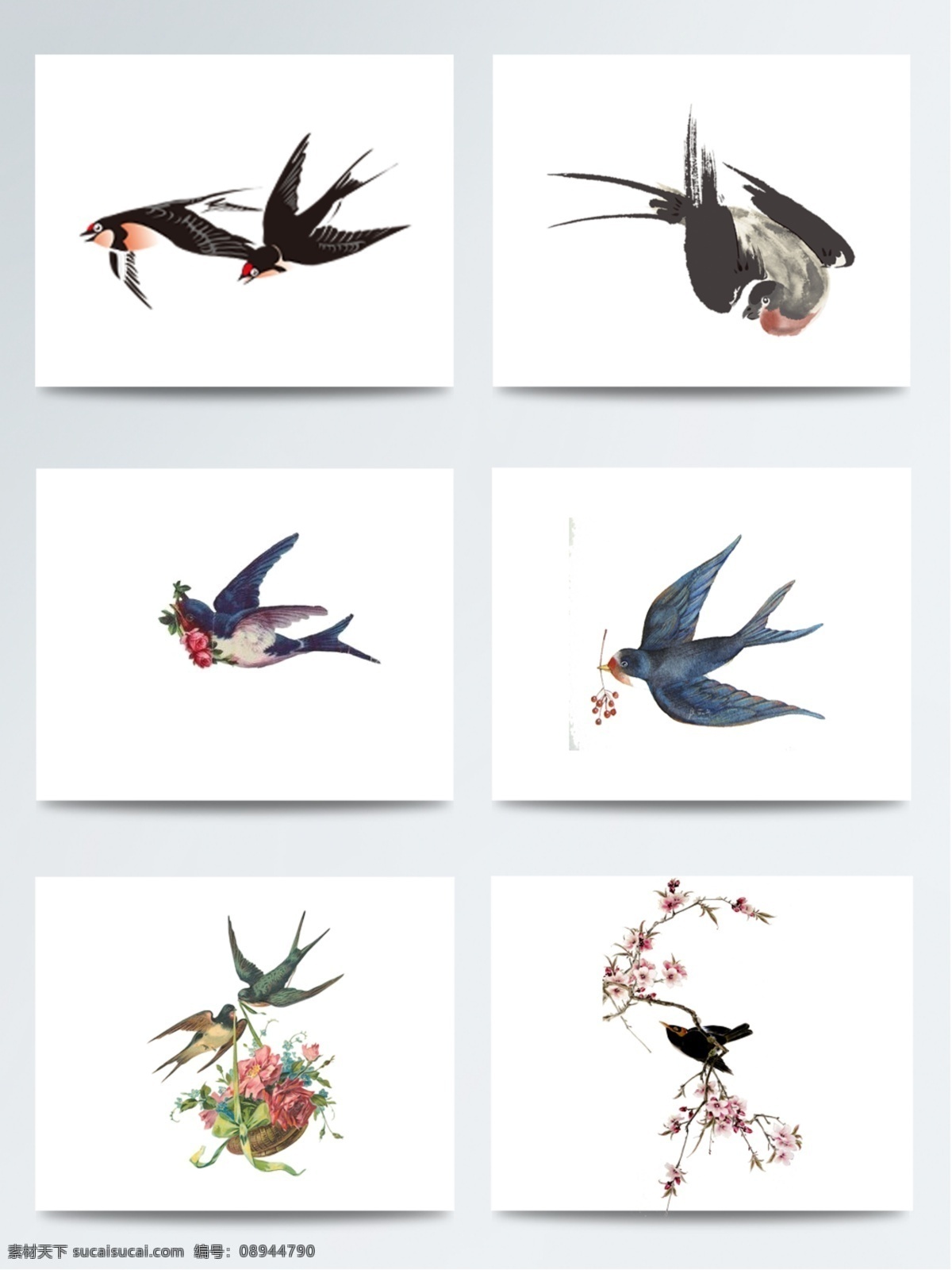 燕子 元素 创意设计 动物 春天 装饰图片 矢量图 配图 手绘 免扣素材