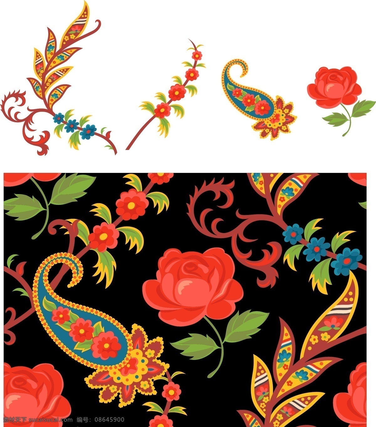 韩国 花纹 背景 矢量 系列 玫瑰花 花纹元素 平铺背景 矢量素材 装饰花纹 矢量图 花纹花边