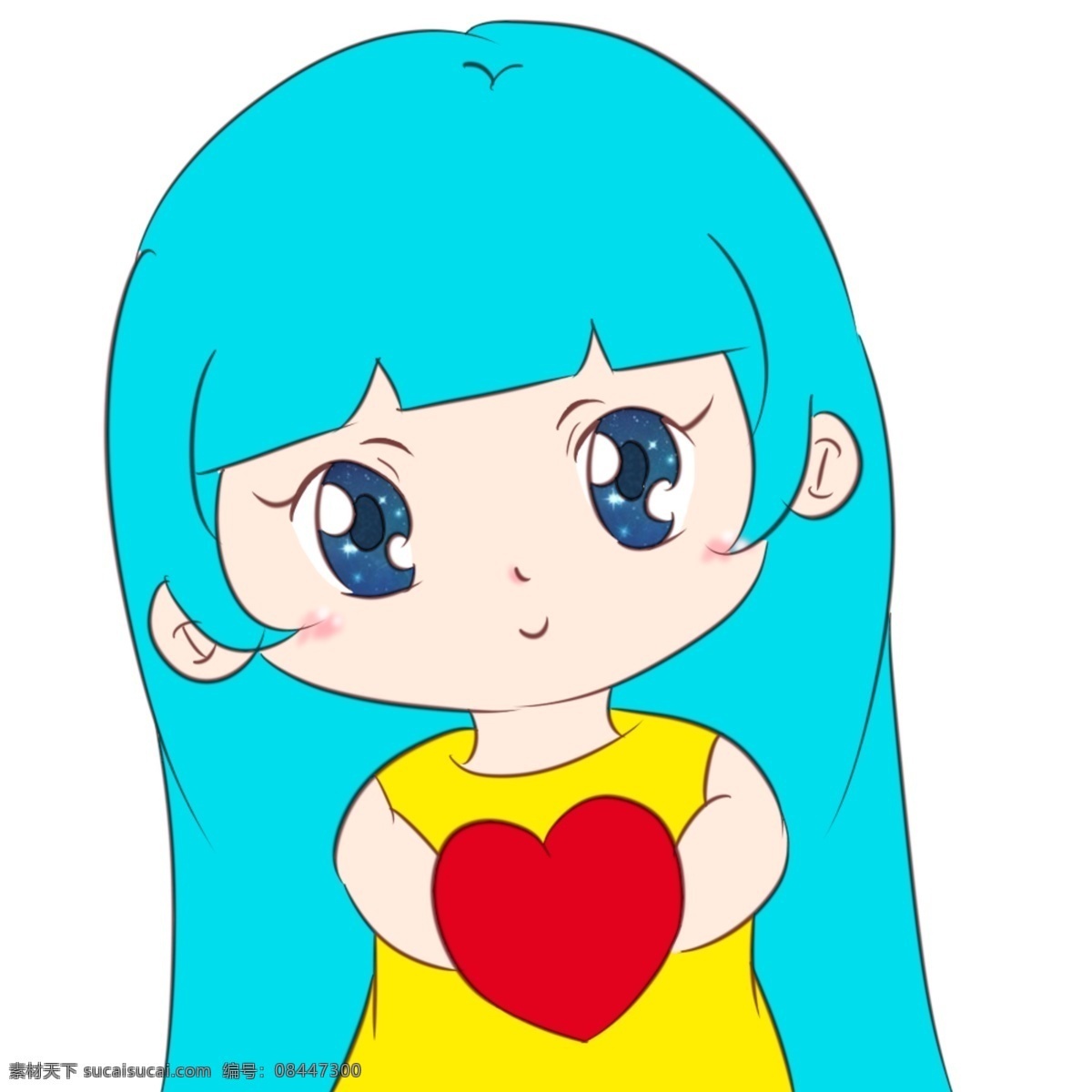 原创 可爱 卡通 手绘 漫画 女孩 插画