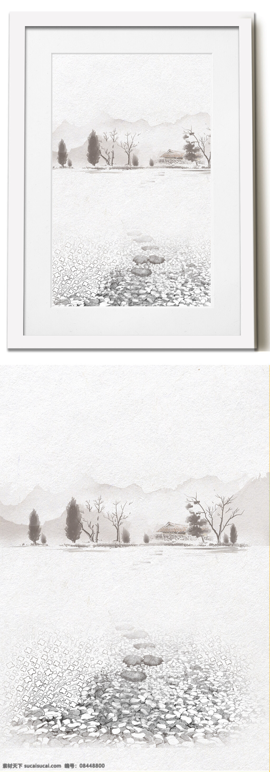 中国 传统 水墨 山水 客厅 装饰 相框 画 简约 客厅装饰画 水墨山水 相框画